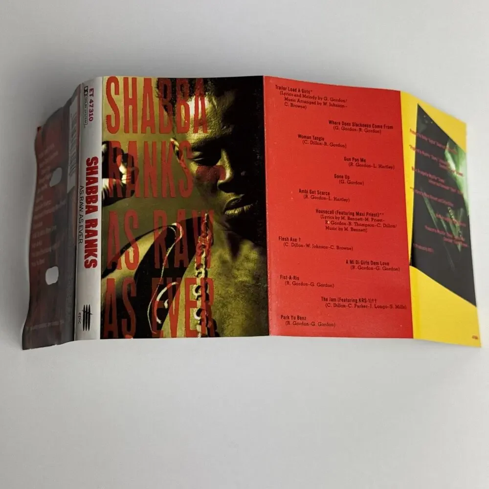 Shabba Ranks As Raw As Ever Cassette (1991, Sony) Jamaican Dancehall Reggae Tape